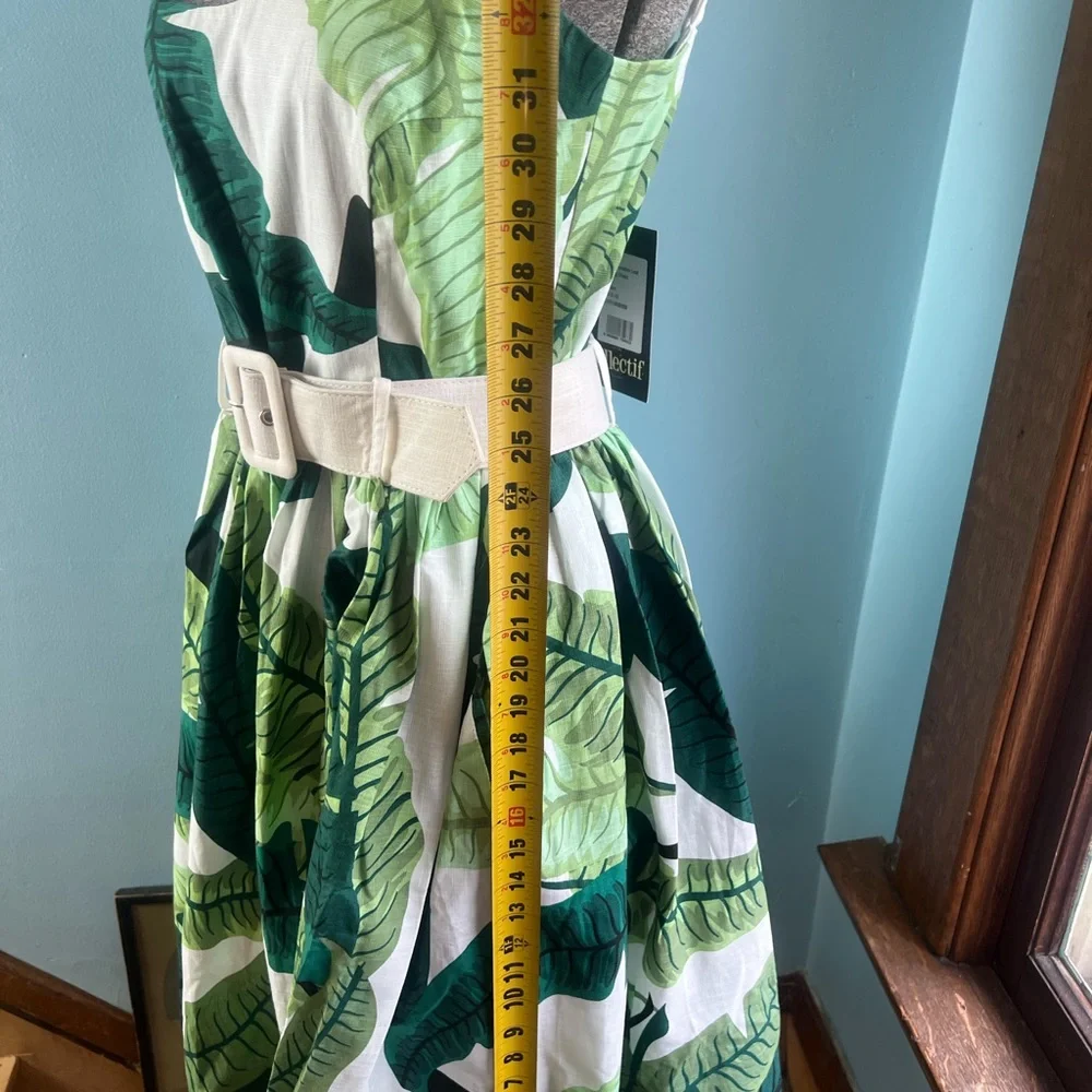 Collectif Mainline Jade Banana Leaf swing dress - Picture 9 of 13